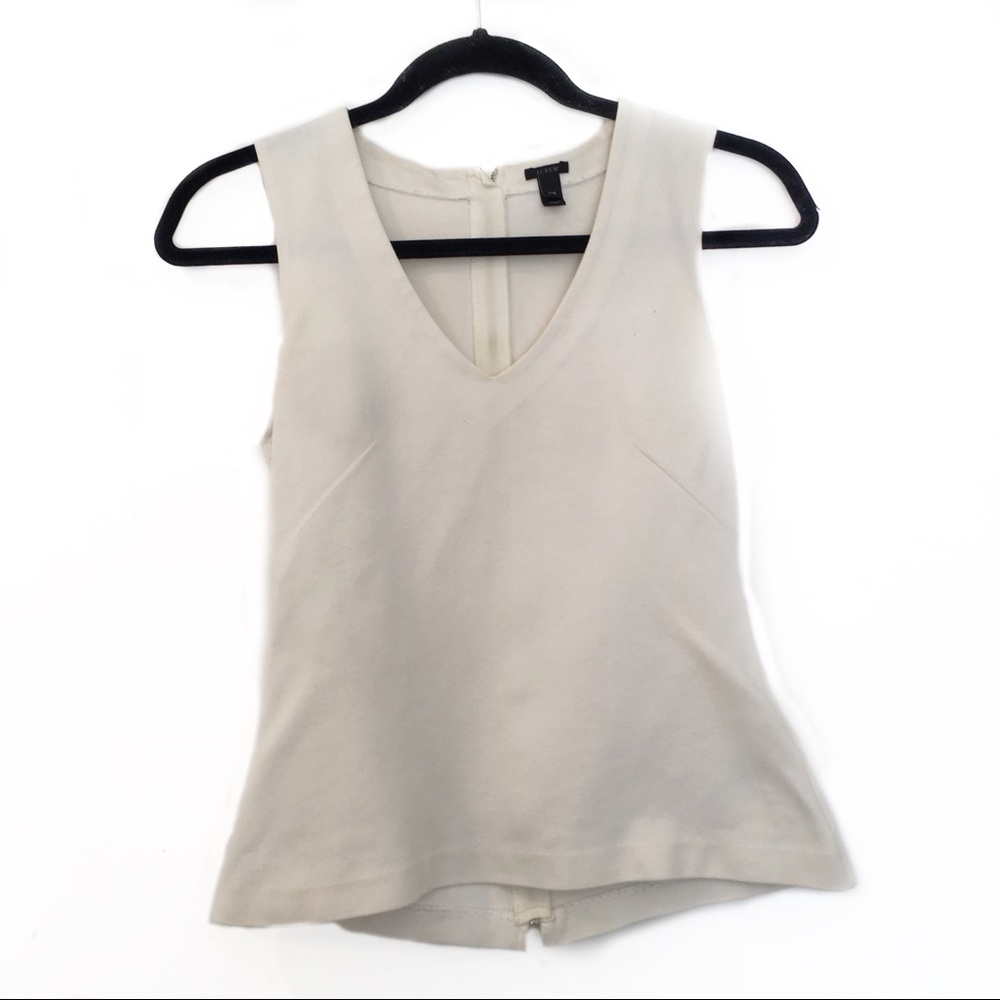 [J.Crew] Sleeveless V Neck Top w/ Zipped Back XXS